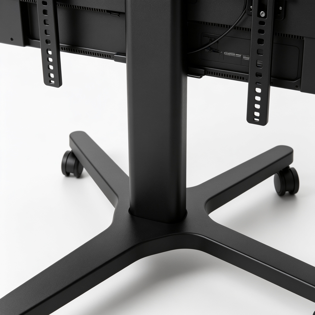 casacocinaes BONTEC TV Stand Wheels for TVs from 23 to 60 Inches, LED, LCD, OLED Flat and Curved, TV Stand with Mobile Wheels with Tilt and Media Shelf, up to 40 kg, Max. VESA 400x400 mm