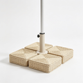 casacocinaes Yaheetech 4 Pieces Square Refillable Umbrella Base 80 kg Sand/60L Total Water with Braided Design Parasol Holder for Filling Detachable 50 x 50 x 7.5 cm for Garden Patio etc